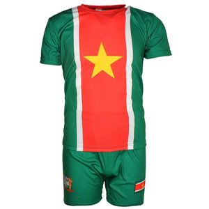 Suriname Oldschool-Fußball-Set, T-Shirt + Hose, Grün -  XL