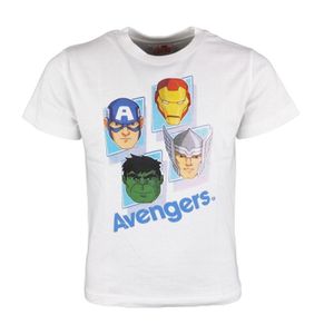 Marvel Avengers Kinder kurzarm T-Shirt – Weiß / 128