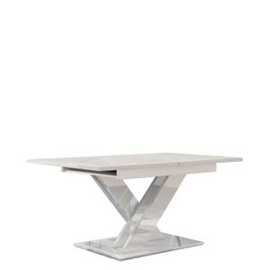 Mirjan24 Esstisch Bronx, Stilvoll Ausziehbar Esszimmertisch, Design Tisch, Esszimmer (Farbe: Weiß Hochglanz)
