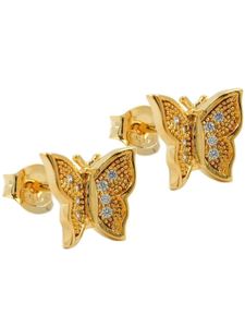 Ohrstecker Ohrring 8x10mm Schmetterling vergoldet 3 Mikron gold 8,5x10mm