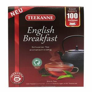 Teekanne English Breakfast kräftiger schwarzer Tee 100 Teebeutel 175g