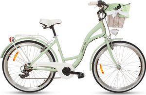 Goetze Citybike Mood 26 Zoll 6 Gang Tiefeinsteiger Retro Damenfahrrad mit Korb