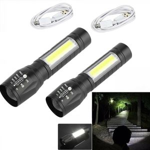 2x Taschenlampen starke Led Leuchtkraft Polizei Mini Swat USB Wiederaufladbar