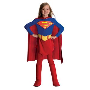 Supergirl - "Deluxe" Kostüm - Mädchen BN5484 (Einheitsgröße) (Rot/Blau/Gelb)