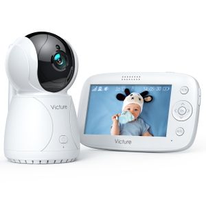 Victure Babyphone mit Kamera 1080P Videoüberwachung Smart Baby Monitor und Audio mit 4,3-Zoll-LCD Digital Bildschirm und Zwei Wege Audio Nachtsichtkamera mit Temperaturüberwachung, Bewegungserkennung und Sound-aktivieren Schlaflieder