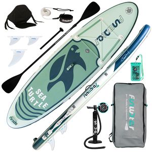 FunWater - Nafukovací prkno Stand Up Paddle Board -SUP, SUP prkno, pádlo, 320 x 84 x 15 cm - Marine Eco Series - Mořská želva