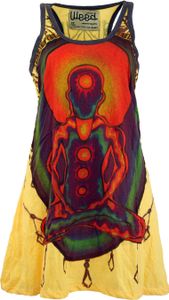 Weed Top, Longshirt, Minikleid Chakra Yogi - Mangogelb, Damen, Baumwolle, Größe: S