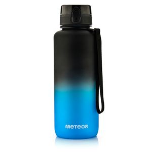 Trinkflasche Glasflasche Wasserflasche Sportflasche Fahrradflasche 1500 ml schwarz/blau