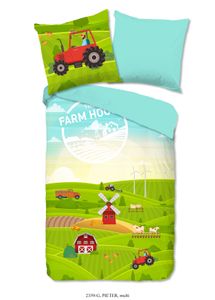 Soma Renforcé Kids Bettwäsche 2 teilig Bettbezug 135 x 200 cm Kopfkissenbezug 80 x 80 cm Bauernhof kleine Farm