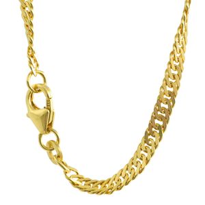 Edle Goldkette Singapurkette Halskette Kette Collier 585 Gold Echtgold Schmuck massiv 14 kt, Länge:45, Kette-Breite:1.4 mm