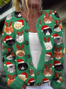 ASKSA Damen Weihnachts Strickjacke Weihnachtsjacke Weihnachten Cardigan Reindeer Weihnachtsmann Weihnachtspullover Sweat,Dunkelgruen,XXL ASKSA Damen Weihnachts Strickjacke Weihnachtsjacke Weihnachten Cardigan Reindeer Weihnachtsmann Weihnachtspullover Sweat,Dunkelgruen,XXL