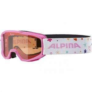 Alpina Kinder Skibrille Schneebrille Piney Singleflex rosa weiss mit Muster