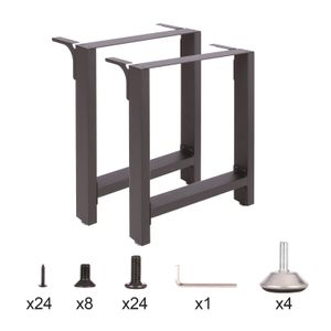 Tischkufen Tischbeine aus Vierkantprofilen 70x72cm schwarz pulverbeschichtet Tischgestell Tischfüße