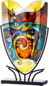 Casablanca by Gilde  Glasart ovale Dekovase Verona, handbemalt H. 48 cm,44657