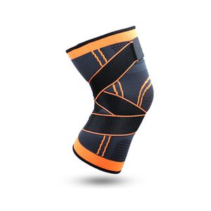 Kniebandage mit seitlichen Stabilisatoren und Patella-Gelpolstern, verstellbare Kompressions-Kniebandage für Knieschmerzen, Meniskusreißen, 5 Größen.(Orange,XXL)
