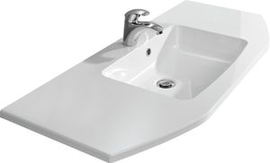Waschbecken >Abelica I< in Weiß aus Mineralmarmor - 112x2x48cm (BxHxT)