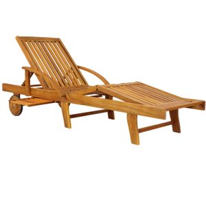 Casaria Sonnenliege Tami Sun Akazien Holz verstellbar ausziehbarer Tisch klappbar Gartenliege Holzliege Liege Liegestuhl