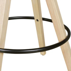 WOHNLING 2er Set Barhocker LIMA Grau Retro Design Stoff Holz mit Lehne | Design Barstuhl Retro Skandinavisch 2 Stück | Tresenhocker Sitzhöhe 77 cm