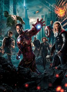 Papier Fototapete - Avengers Movie Poster - Größe 184 x 254 cm