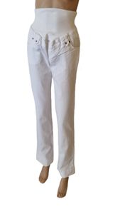 Tehotenské nohavice 22070-I Collection Linique white stretch waist - veľkosť 36