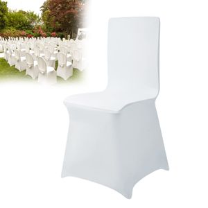 UISEBRT 100 kusov univerzálnych krytov na stoličky Stretch Chair Cover Ribbon White Chair Covers Svadobné oslavy NarodeninovéImitáciaácie