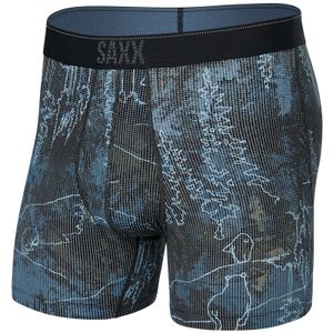 Herren-Trekking- / Sport-Boxershorts mit Eingriff SAXX QUEST Boxer Brief Fly Rauchige Berge - Schwarz - S