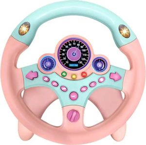 Volant pro děti, Dětský volant, Interaktivní volant pro malého řidiče, Nastavitelná dětská hračka s volantem a zvukovými efekty - WHEELPLAY Růžová