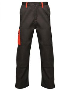 Herren Contrast Cargo Trouser Arbeitshose - Farbe: Black/Classic Red - Größe: 42/33