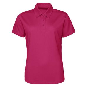 Just Cool Damen Polo-Shirt Poloshirt Pique T-Shirt Baumwolle Lady-Fit, Größe:S, Farbe:Hot Pink