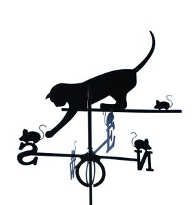 SvenskaV Wetterfahne Katze und Maus groß in schwarz