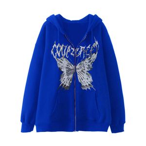Damen Sweatjacken Mit Taschen Pullover Mode Kapuze Tops Casual Full Reißverschluss Hoodies Blau,Größe:L