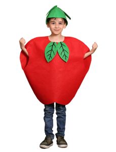 Kinder Früchtekostüm Apfel, ideal für Motto-Party, Karneval