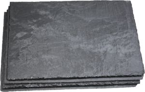 Schieferplatten im 6er Sparset 30x20cm | schwarz Kanten und Oberfläche gespalten