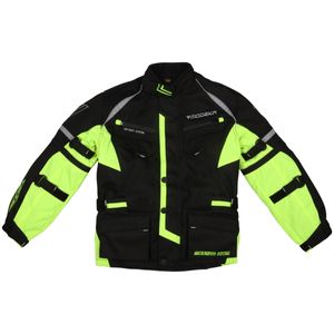 Modeka Tourex II Kinder Motorrad Textiljacke, schwarz/neon, 164
