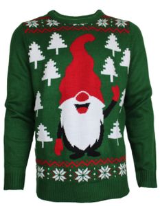 Wrong Christmas Sweater Gnome Pullover Herren Größe XL Grün