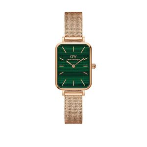 Daniel Wellington hodinky Quadro Pressed Mesh Rose gold/Green DW00100437