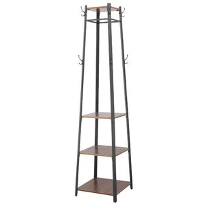 WISFOR Garderobenständer Industriestil Kleiderständer, 4 Ablagen 8 Haken, 43x43x181cm