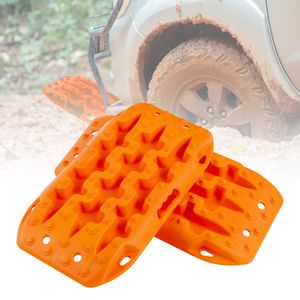 COSTWAY 2 Stücke Anfahrhilfe Sandbleche Offroad, Reifenleiter für Sand/Schlamm/Schnee, 10T, Recovery Board Tracks Mats, Traktionsmatte für Geländewagen Wohnmobil PKW LKW (Orange, 58 x 31 x 6 cm)