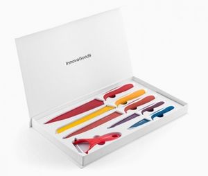 InnovaGoods 6-dielna súprava keramických nožov so škrabkou