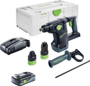 Festool KHC 18 EB-Basic Akku Kombihammer 18 V 2,6 J SDS-Plus Brushless + 1x Akku 4,0 Ah + Schnellladegerät + Systainer
