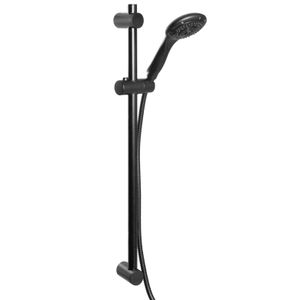 bremermann sprchová súprava, vrátane sprchy, sprchová hadica z ušľachtilej ocele 1,75 m a tyč 71,5 cm, kompletná sprchová súprava, čierna