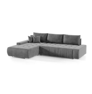 FEDVE Ecksofa Eckcouch DHAKA L Form Sofa mit Schlaffunktion Bettkästen Couch Sofagarnitur Links