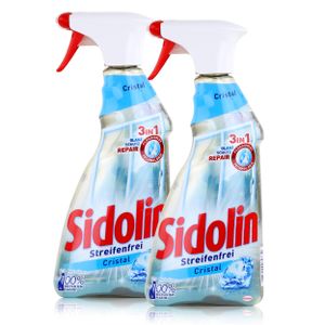 Sidolin Streifenfrei Cristal 500ml - Glasreiniger, Fensterreiniger (2er Pack)
