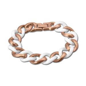 Amello Panzer Armband rosegold weiß Damen Schmuck Edelstahl D2ESAX20W8