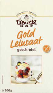 Bauckhof Gold-Leinsaat geschrotet glutenfrei Bio - Bio - 200g x 6  - 6er Pack VPE