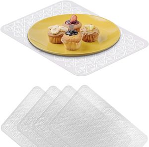 VILSTO Tischdecke Transparent, Kunststoff Platzdeckchen, rutschfest Abwaschbar Platzset, Schreibtisch Unterlage, Tischdeko Esstisc, Tischunterlagen Tischmatt, 4er Set