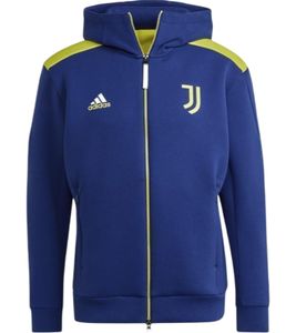 adidas Juventus Turin Z.N.E. Herren Kapuzen-Jacke bequemer Hoodie GU9594 Blau/Gelb, Größe:XL
