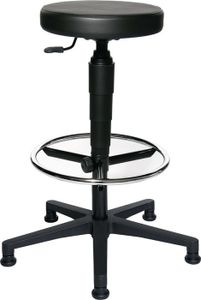 Drehhocker m.Gleiter Kunstlederpolster schwarz Sitz-H.580-840mm TOPSTAR 72270D10T