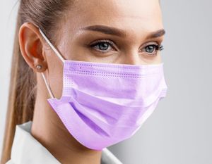 Type IIR Medizinische Mundschutz | OP Mundschutz | 50 Stück LILA
