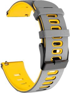 Sport Ersatz Armband für Honor Magic Watch 2 42mm Silikon Band Loop, Farbe:Grau Gelb